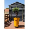 Pot de fleurs - RIVIERA - SOLEILLA Rond - Plastique - H52 x D39 cm - Jaune