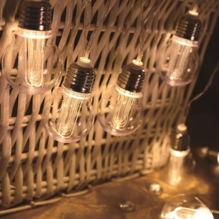 Guirlande solaire Dixy avec 10 ampoules a filament LED - LUMI JARDIN - Résist...