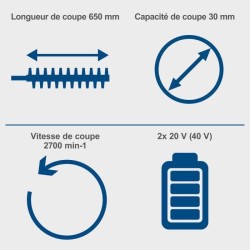 Taille-haies sans fil BC-HT720-X - longueur de coupe de 65cm - SCHEPPACH 20V ...