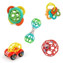 BRIGHT STARTS Coffret cadeau naissance bébé, bapteme,  , 0 a 24 mois, 5 jouet...