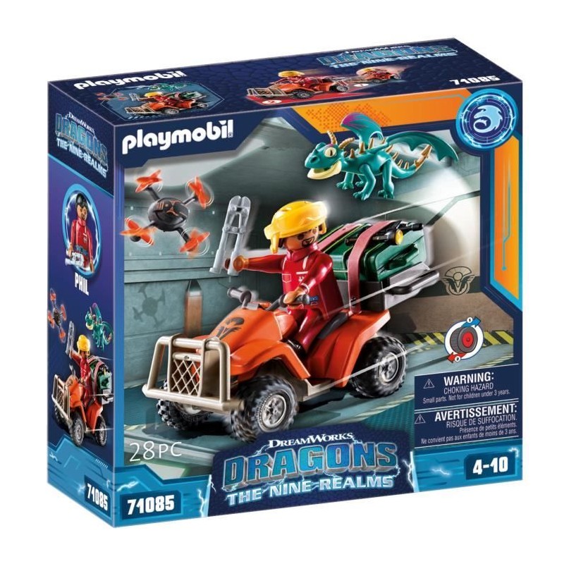PLAYMOBIL 71085 Dragons Quad & Phil, Dragons Les Neuf Royaumes, 28 pieces, De...