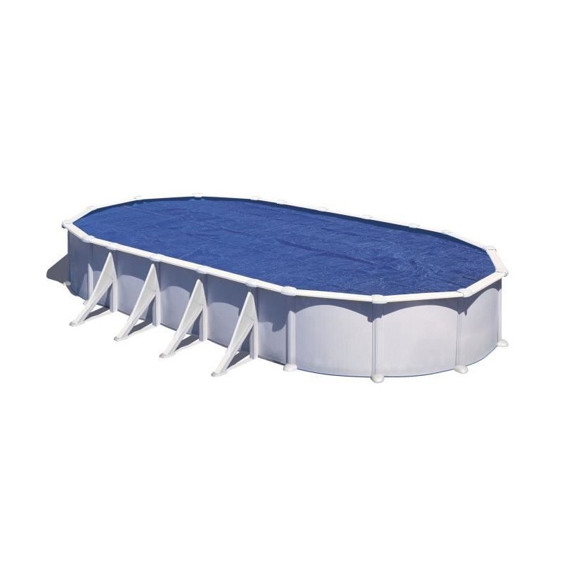 GRE - Bâche été a bulles pour piscine ovale 7,30m x 3,75m - anti U.V.A -  Épa...