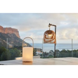 TIKY Lanterne sans fil poignée bambou - LED blanc chaud/multicolore dimmable ...