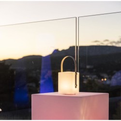 TIKY Lanterne sans fil poignée bambou - LED blanc chaud/multicolore dimmable ...