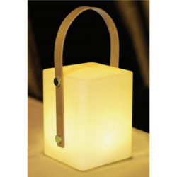 TIKY Lanterne sans fil poignée bambou - LED blanc chaud/multicolore dimmable ...