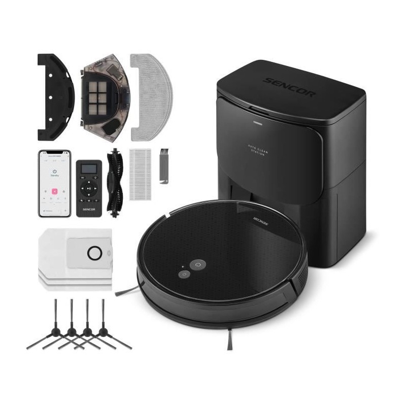 Aspirateur robot laveur - SENCOR - SRV-6485BK - 3000 Pa - 140 min - 60 dB - Noir