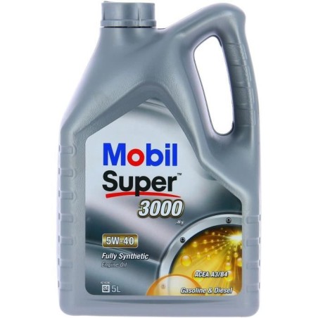 Huile moteur 5W-40 Synthétique - MOBIL - Super 3000 - Bidon 5L- haute perform...