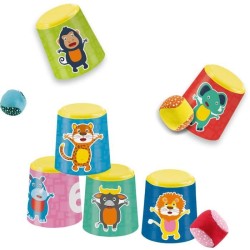 Jeu de canettes et boules souples - SES CREATIVE - Chamboule-tout et