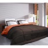 CALGARY - Couette Chaude Microfibre 400gr/m² - Brun & Corail -  140 x 200 cm