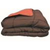 CALGARY - Couette Chaude Microfibre 400gr/m² - Brun & Corail -  140 x 200 cm