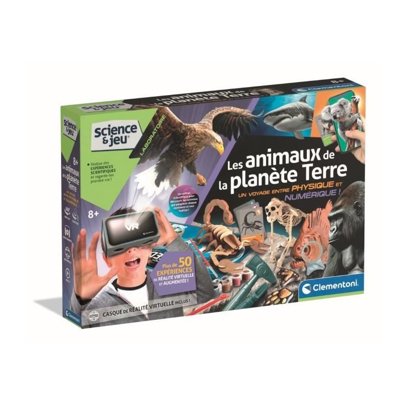 CLEMENTONI - Animaux planete Réalité - Coffret scientifique - Experiences sci...