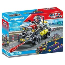 PLAYMOBIL 71147 Quad transformable de bandit, Les policiers Unité d'élite, Ci...