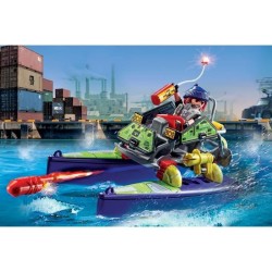 PLAYMOBIL 71147 Quad transformable de bandit, Les policiers Unité d'élite, Ci...