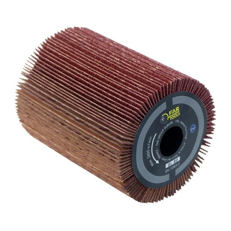 Brosse a lamelles abrasives pour poncer le bois ou le métal - FARTOOLS REX80 ...