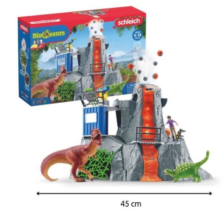 Expédition au grand Volcan, 1 figurine de chercheuse et 2 jouets dinosaures, ...