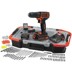 Kit perceuse visseuse sans fil - 18V - BLACK+DECKER - BDCDC18BAST-QW - 2 batt...