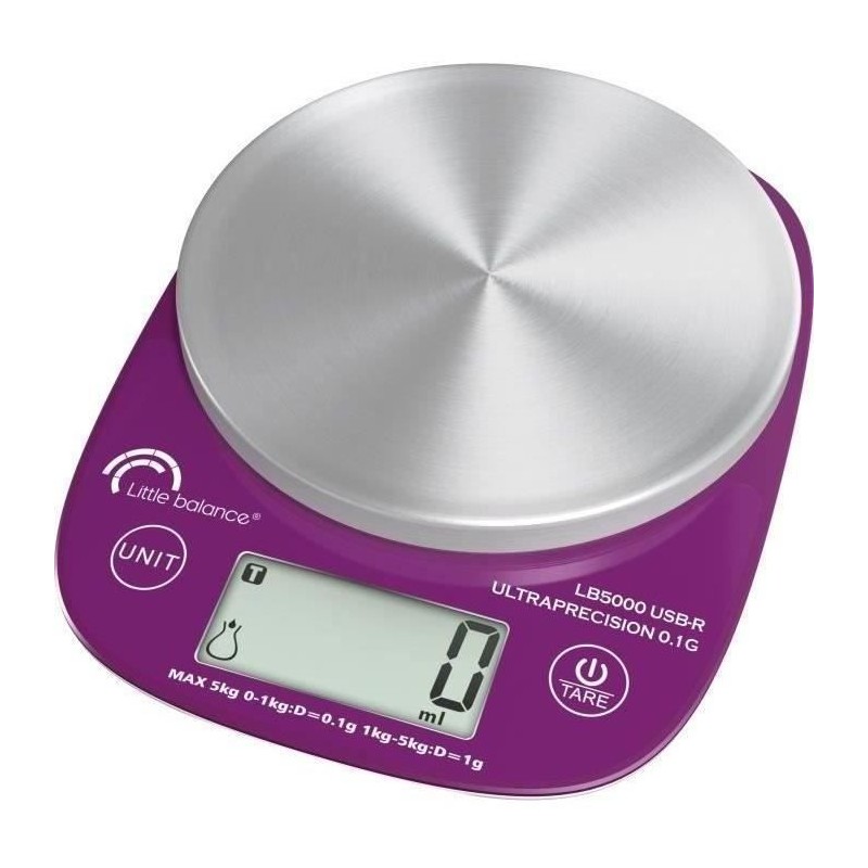 Balance culinaire - LB 5000 Pro Inox 5.1 - Ultraprécision - USB - Réparable L...
