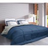CALGARY - Couette Chaude Microfibre 400gr/m² - Pétrole et Mastic - 140 x 200 cm