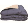 CALGARY - Couette Chaude Microfibre 400gr/m² - Pétrole et Mastic - 140 x 200 cm