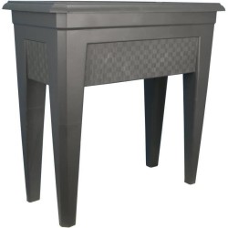 Bac a fleurs/culture/potagere - RIVIERA - IZIGARDEN 60 - 59,50x33x73,5 cm - Gris