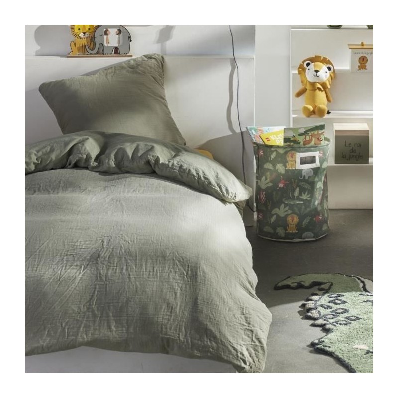 Parure de lit - TODAY - 123327 - 1 personne - 140x200 cm - Gaze de coton unie...