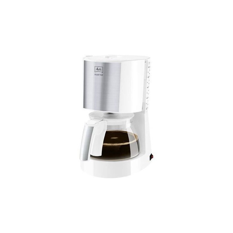 Cafetiere filtre MELITTA Enjoy Top Glass Blanc/Acier brossé 1017-03 - 15 tasses