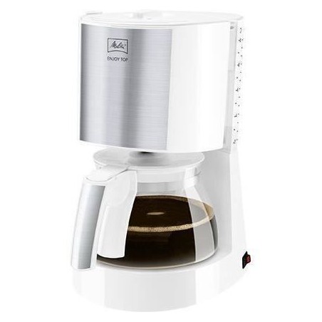 Cafetiere filtre MELITTA Enjoy Top Glass Blanc/Acier brossé 1017-03 - 15 tasses