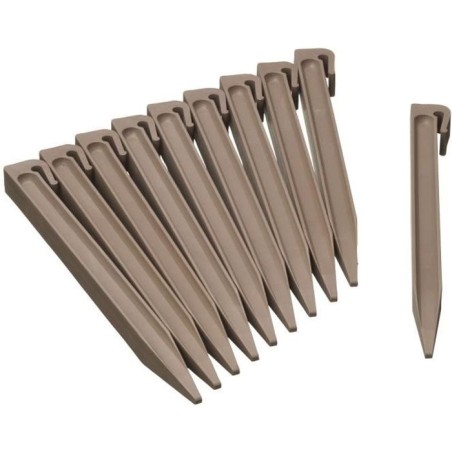 Ancres pour bordure de jardin en polypropylene - NATURE - H26,7 x 1,9 x 1,8 c...