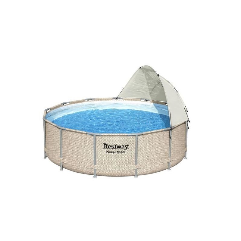 BESTWAY - Auvent pour piscine ronde - Diametre entre 305 cm et 549 cm - Gris