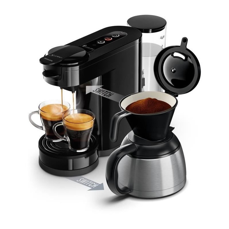 Cafetiere a dosette - PHILIPS - SENSEO - HD6592/65 - Switch 2-en-1
