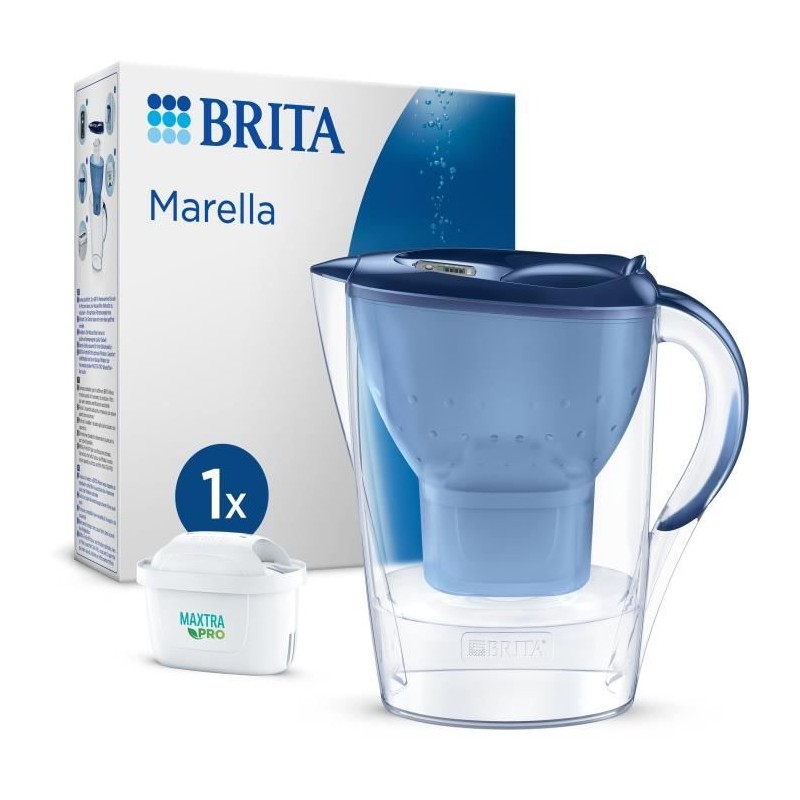 Carafe filtrante BRITA - Marella Bleue - Capacité 2,4L dont 1,4L d'eau filtré...