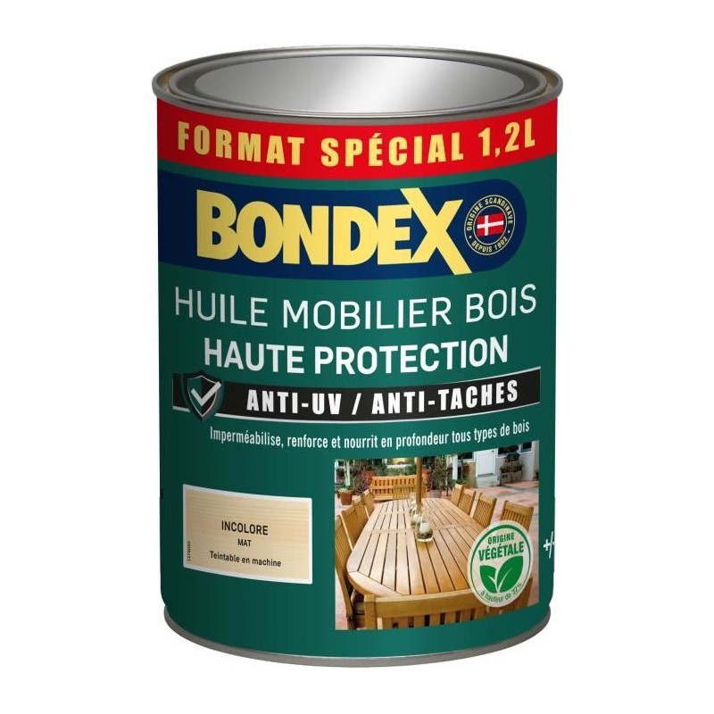 Huile mobilier incolore - BONDEX - 441376 - Mat - 1,2 L