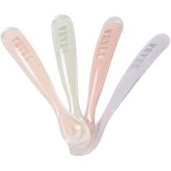 Lot de 4 cuilleres - BEABA - 1er âge - En silicone - Set Barbe a papa / Guima...