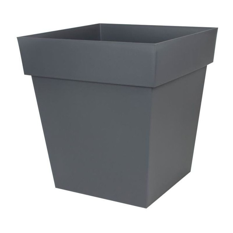 Pot carré Toscane - EDA PLASTIQUE - 50 cm - 87 L - Gris Anthracite