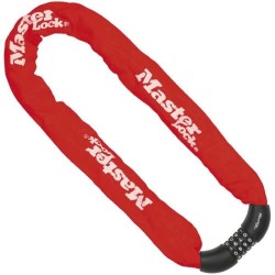 MASTER LOCK Chaîne Antivol Vélo [Combinaison] [90 cm Chaîne] [Rouge] 8392EURD...