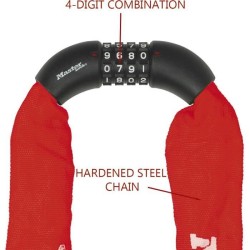 MASTER LOCK Chaîne Antivol Vélo [Combinaison] [90 cm Chaîne] [Rouge] 8392EURD...