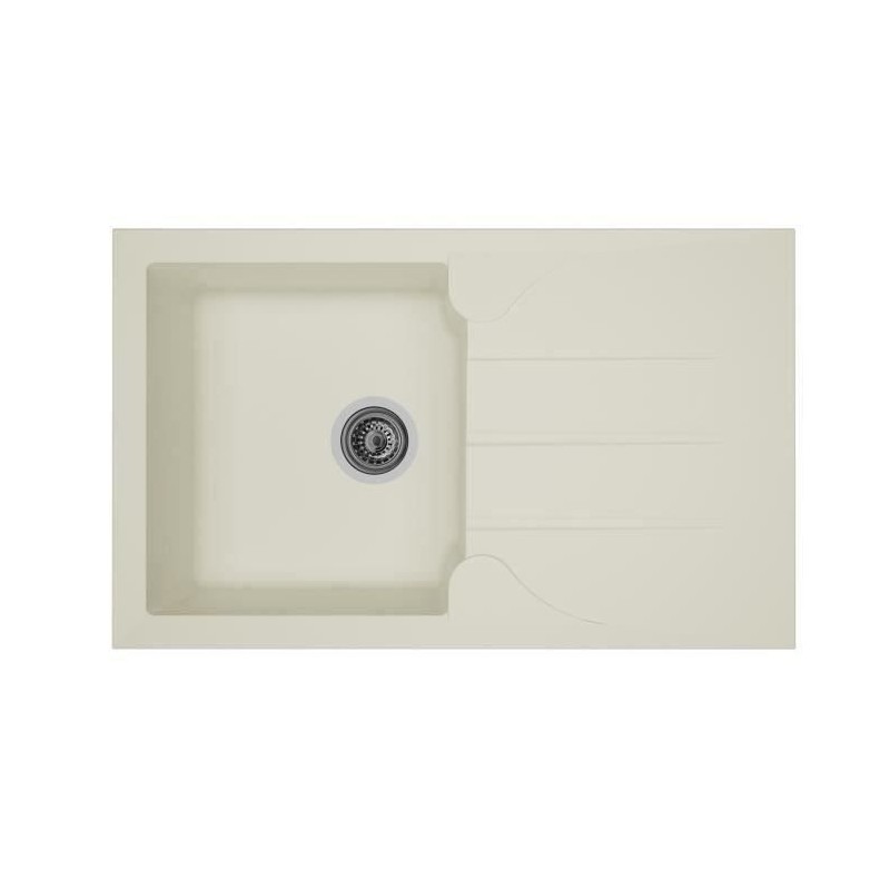 STRADOUR Evier cuisine a encastrer 1 bac + 1 égouttoir Aloa - Résine - 81 x 5...
