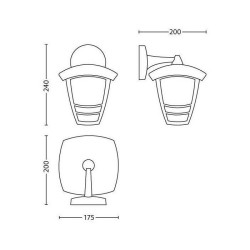 Applique murale extérieure - PHILIPS - Creek - Orientation vers le