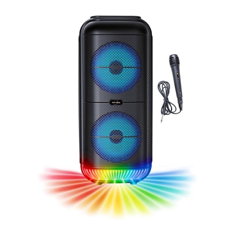 Enceinte Karaoké lumineuse - INOVALLEY - KA22-BTH - Bluetooth V5.0 - 49 cm - ...