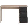 PARISOT Bureau droit 3 tiroirs - Décor chene/noir - L 121,4 x P 55 x H 74.5 c...