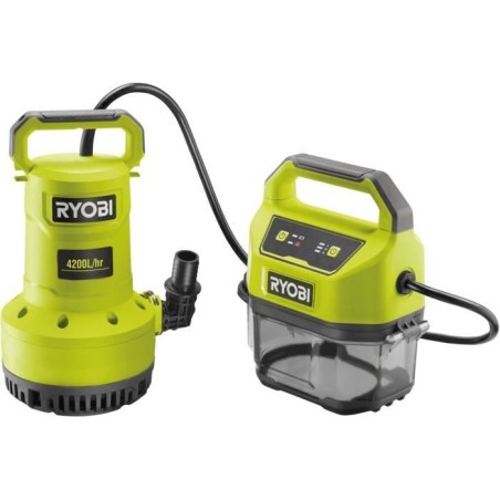 RYOBI - Pompe d'évacuation 18V - 4 200 l/h - immersion maxi. 5 m - IPX7 - min...