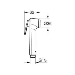 Pommeau de douche - GROHE Vitalio - 1 jet - Technologie anti-brûlure - Econom...
