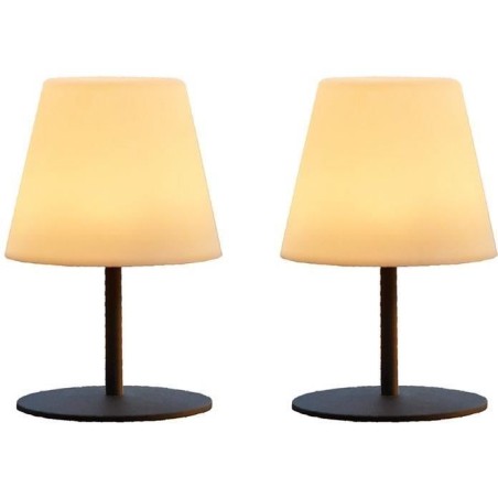 Pack de 2 Lampes de table sans fil - LUMISKY - TWINS - H16 cm - Pied en acier...