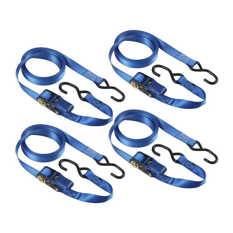 Kit de 4 Sangles d'arrimage - MASTER LOCK - 4367EURDAT - Avec crochets et cli...