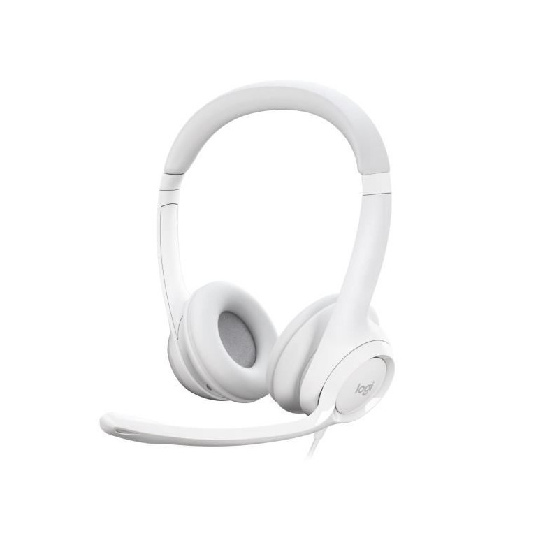 Casque - Filaire - Logitech - H390 - USB - Anti-parasite - Blanc