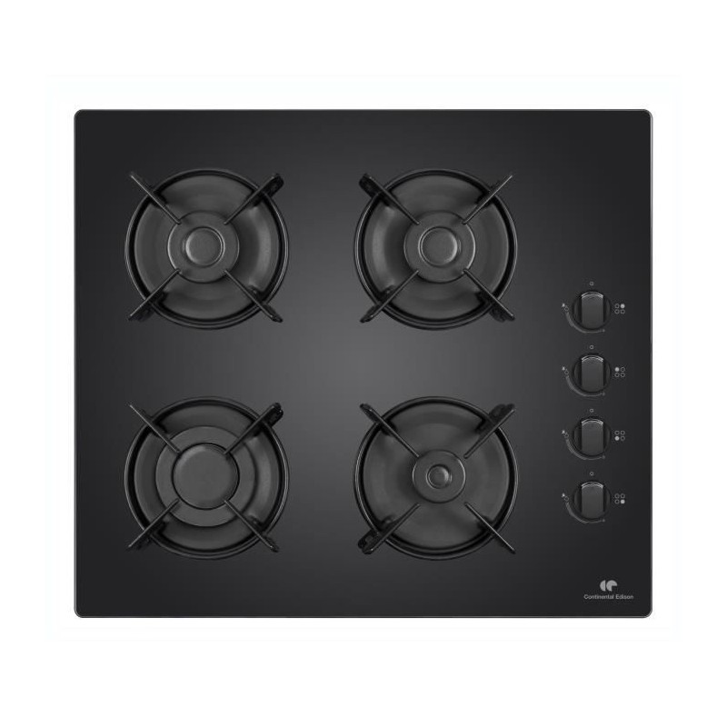 Table 4 foyers CONTINENTAL EDISON - Gaz - Verre noir