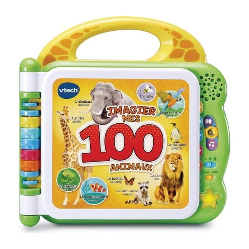 VTECH - Mon Imagier Bilingue - 100 Animaux - Livre interactif bilingue - Pour...