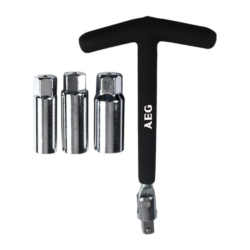 Clé a bougie articulée 3 douilles vehicule essence : 14/16/21mm - AEG - antig...