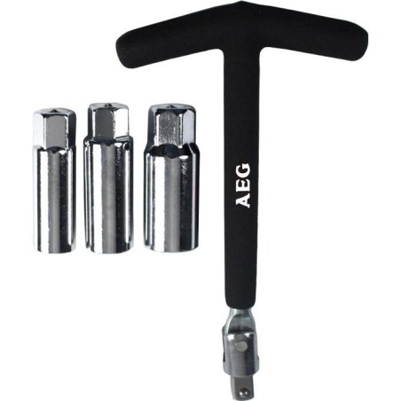 Clé a bougie articulée 3 douilles vehicule essence : 14/16/21mm - AEG - antig...