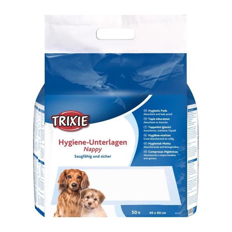 Tapis éducateur TRIXIE Nappy - 40 × 60 cm - 50 Pcs